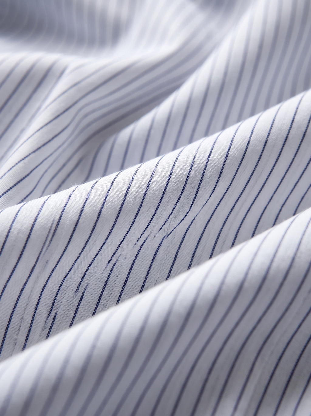 White & Blue Micro-Zigzag Stripe Shirt