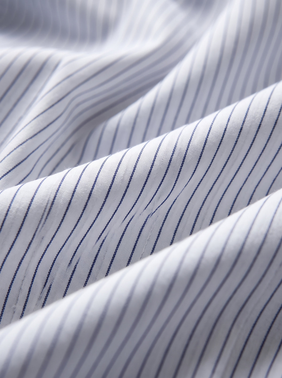 White & Blue Micro-Zigzag Stripe Shirt
