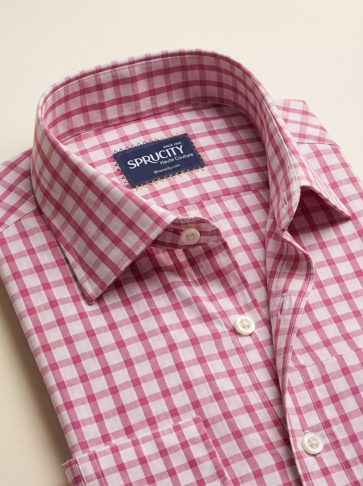 Rose Pink & White Check Shirt
