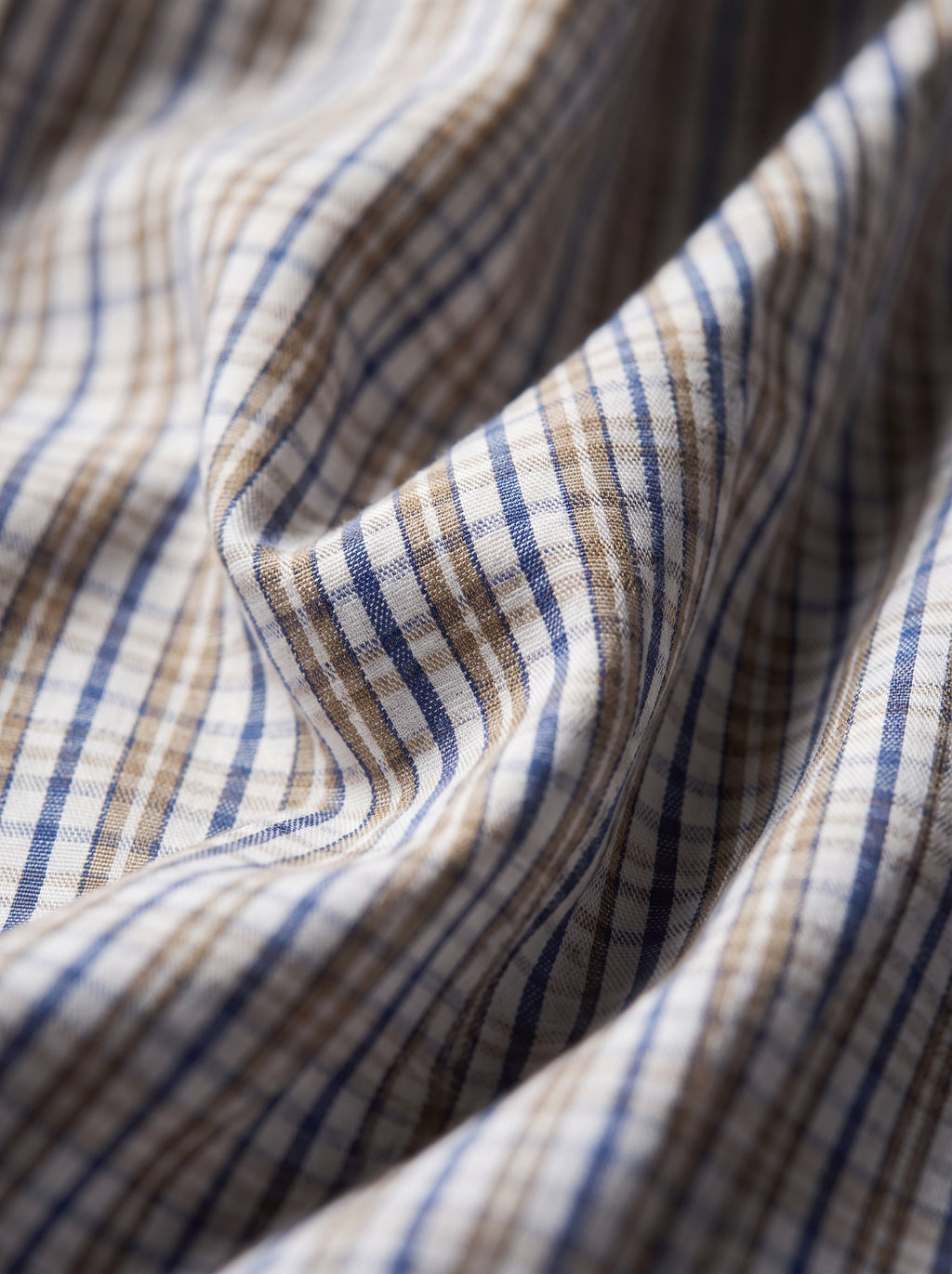 Blue, Brown & White Check Shirt