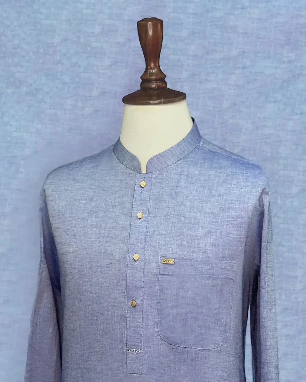 Linen Mist Blue Shalwar Kameez - Sprucity