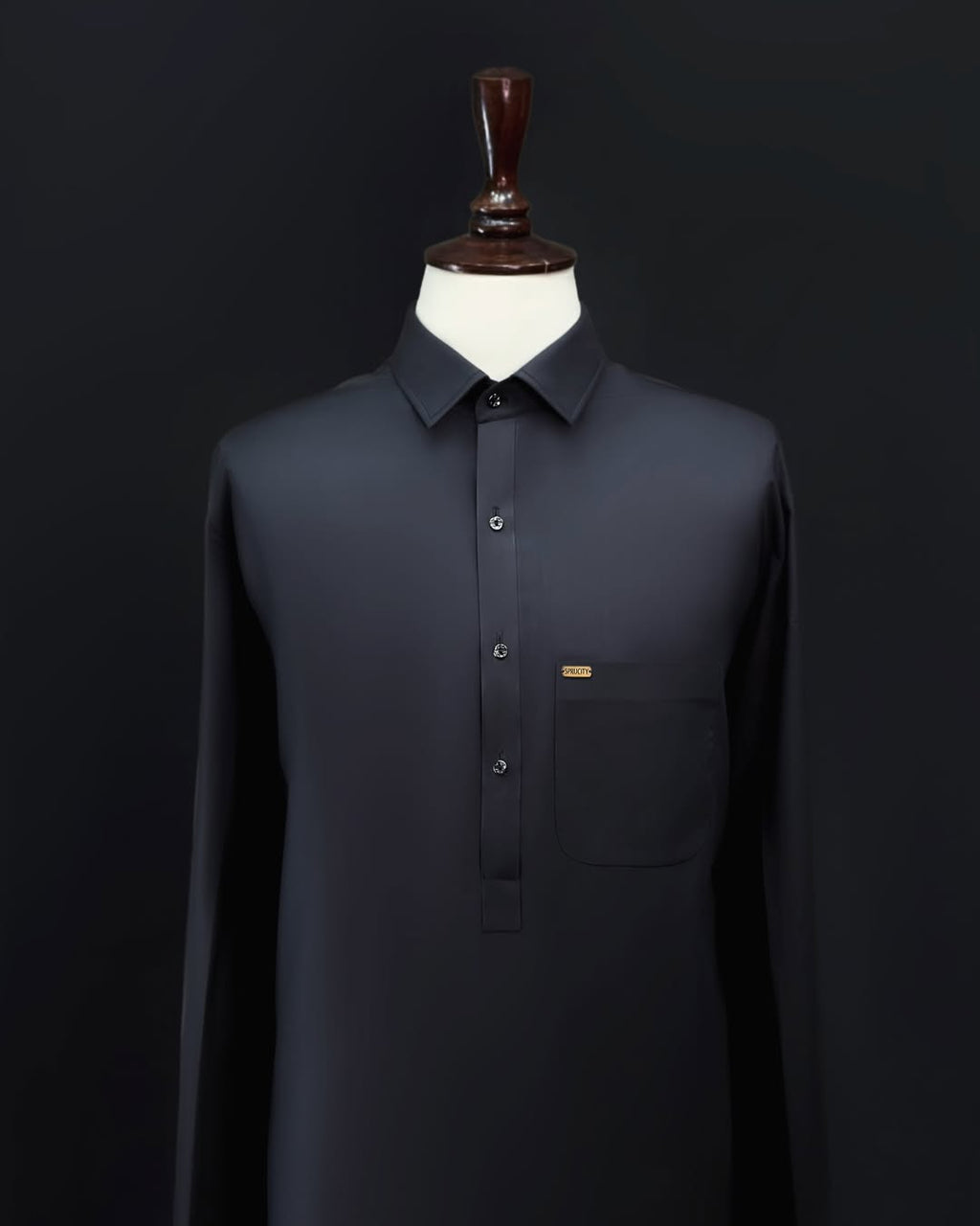Deep Black Shalwar Kameez - Sprucity