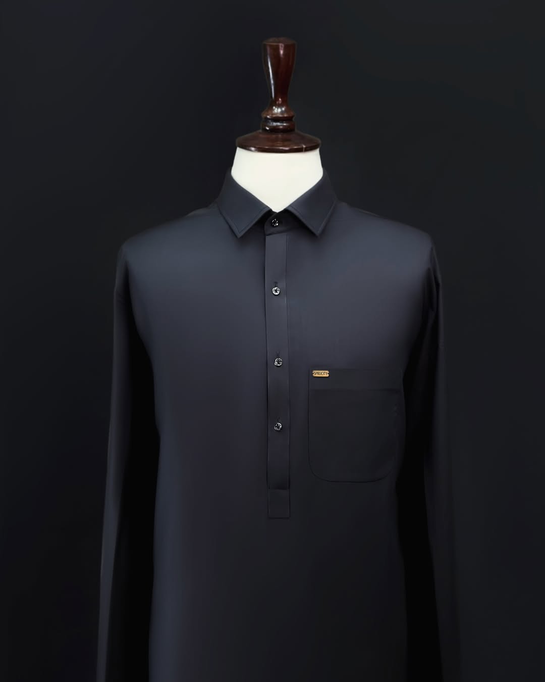 Deep Black Shalwar Kameez - Sprucity