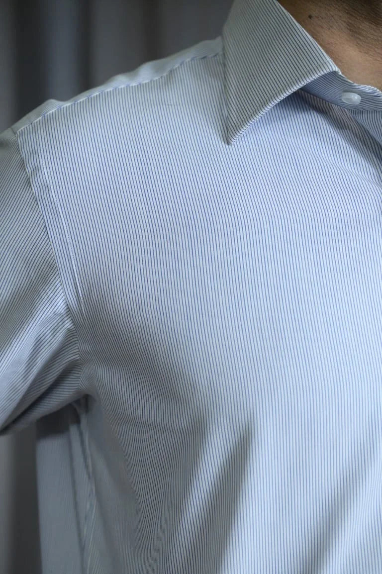 Blue Lined Formal Shirt - Sprucity