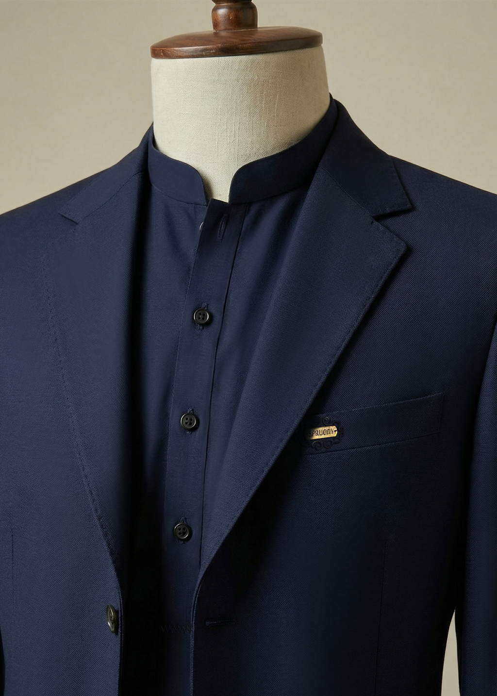 Navy Blue Shalwar Kameez With Matching Waistcoat