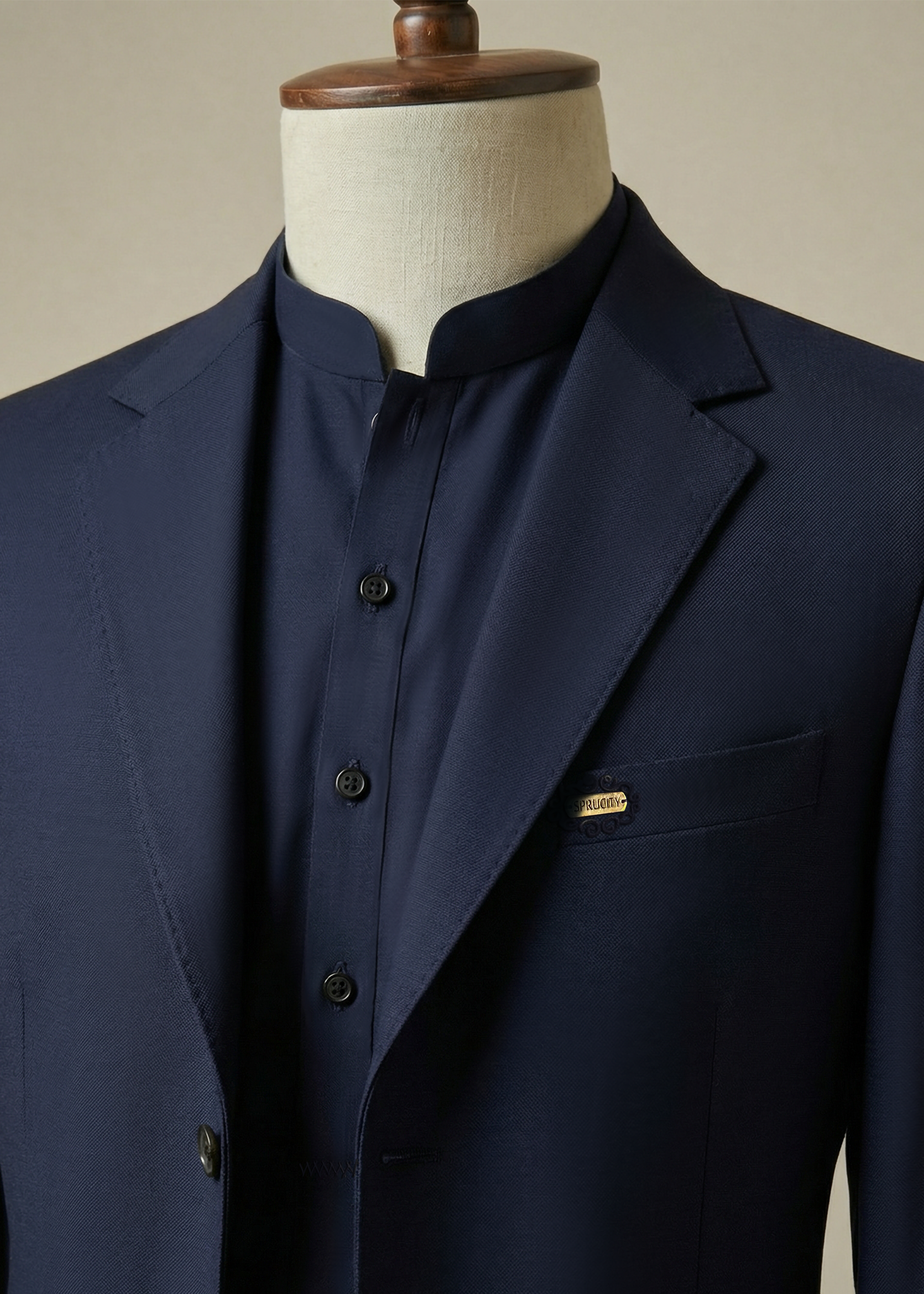 Navy Blue Shalwar Kameez With Matching Waistcoat