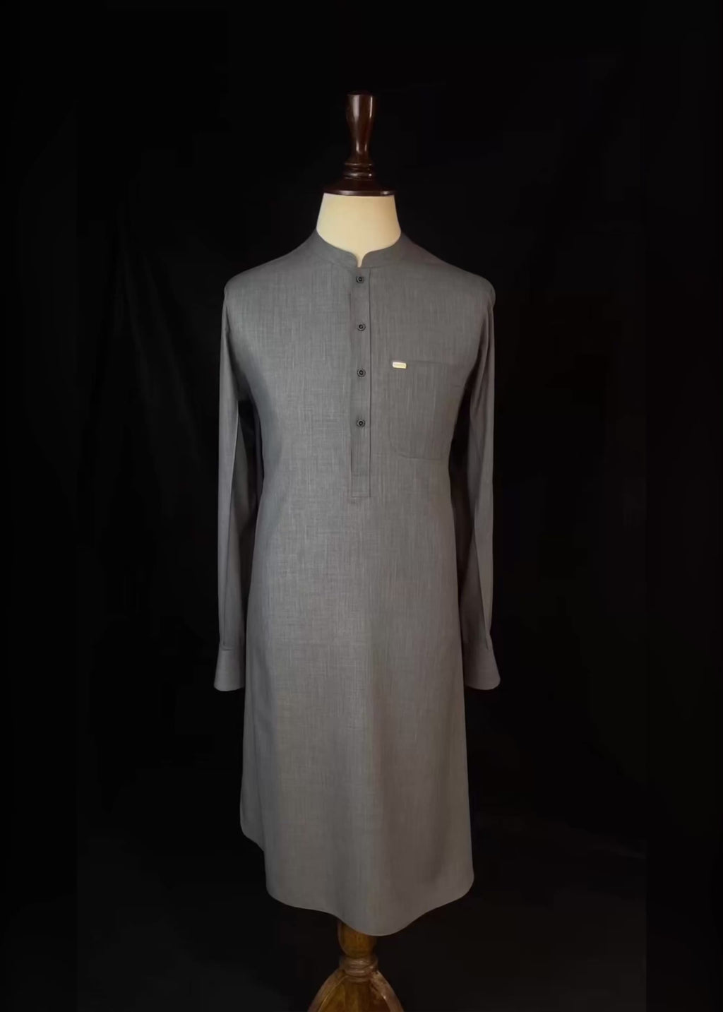 Textured Grey Shalwar Kameez (Wash & Wear)