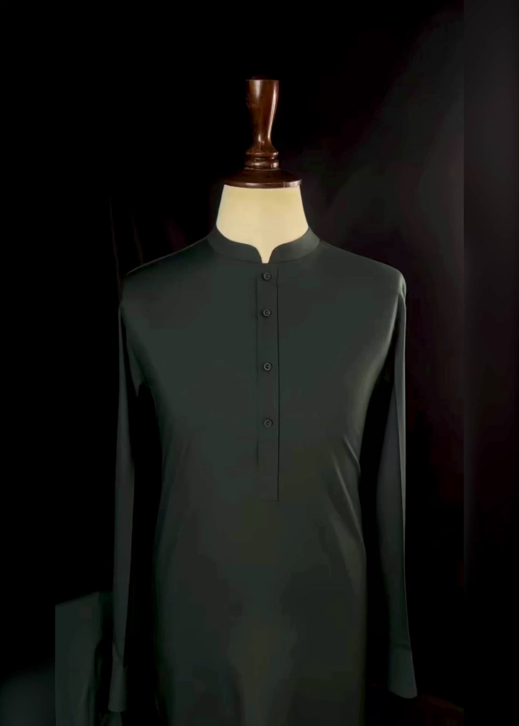 Dark Emerald Green Shalwar Kameez (Wash & Wear)