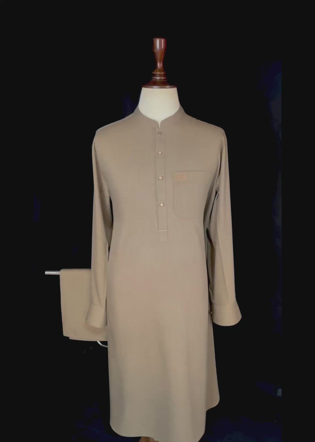 Camel Brown Shalwar Kameez (Wash & Wear)