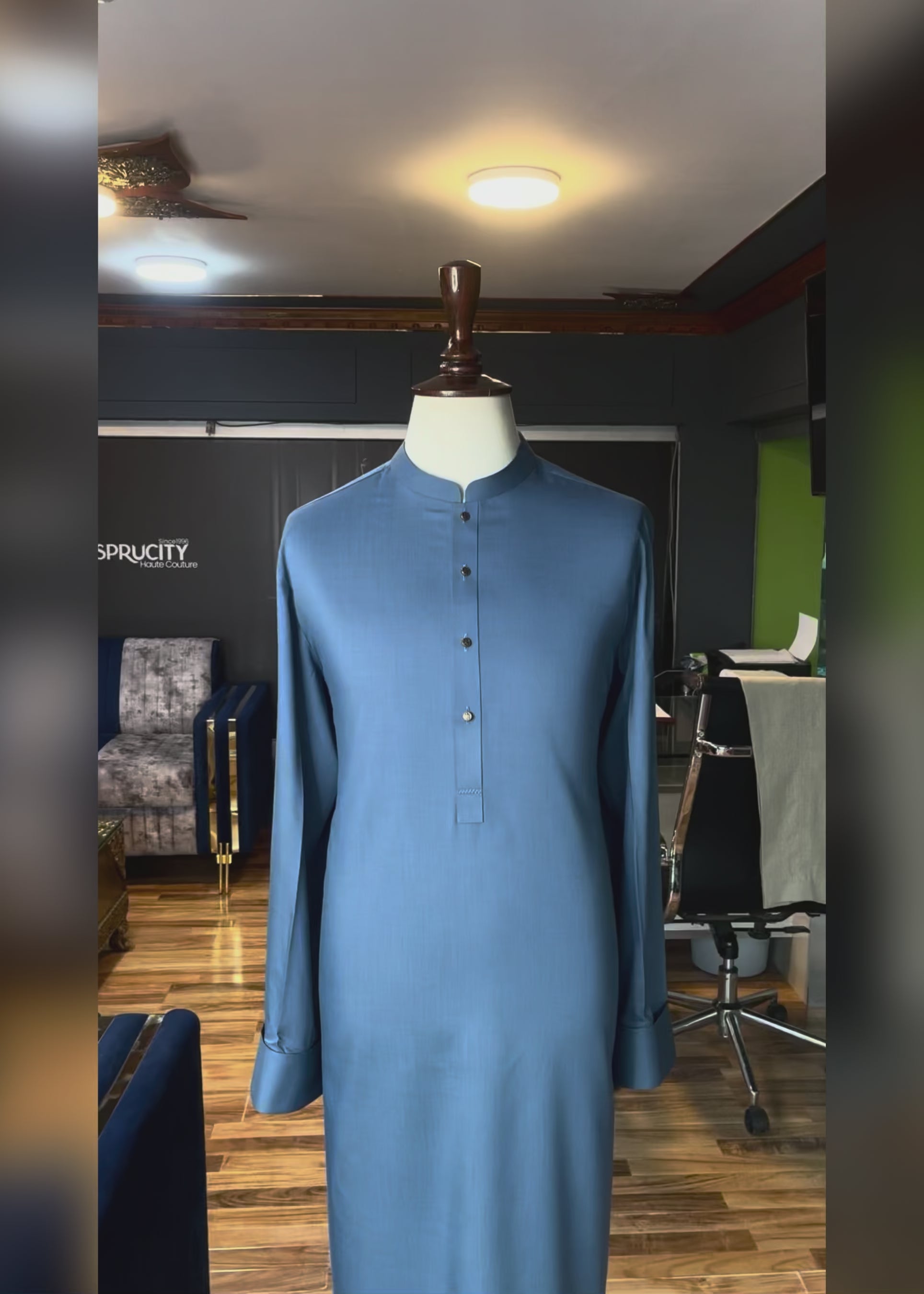 Serene Azure Shalwar Kameez (Wash & Wear)