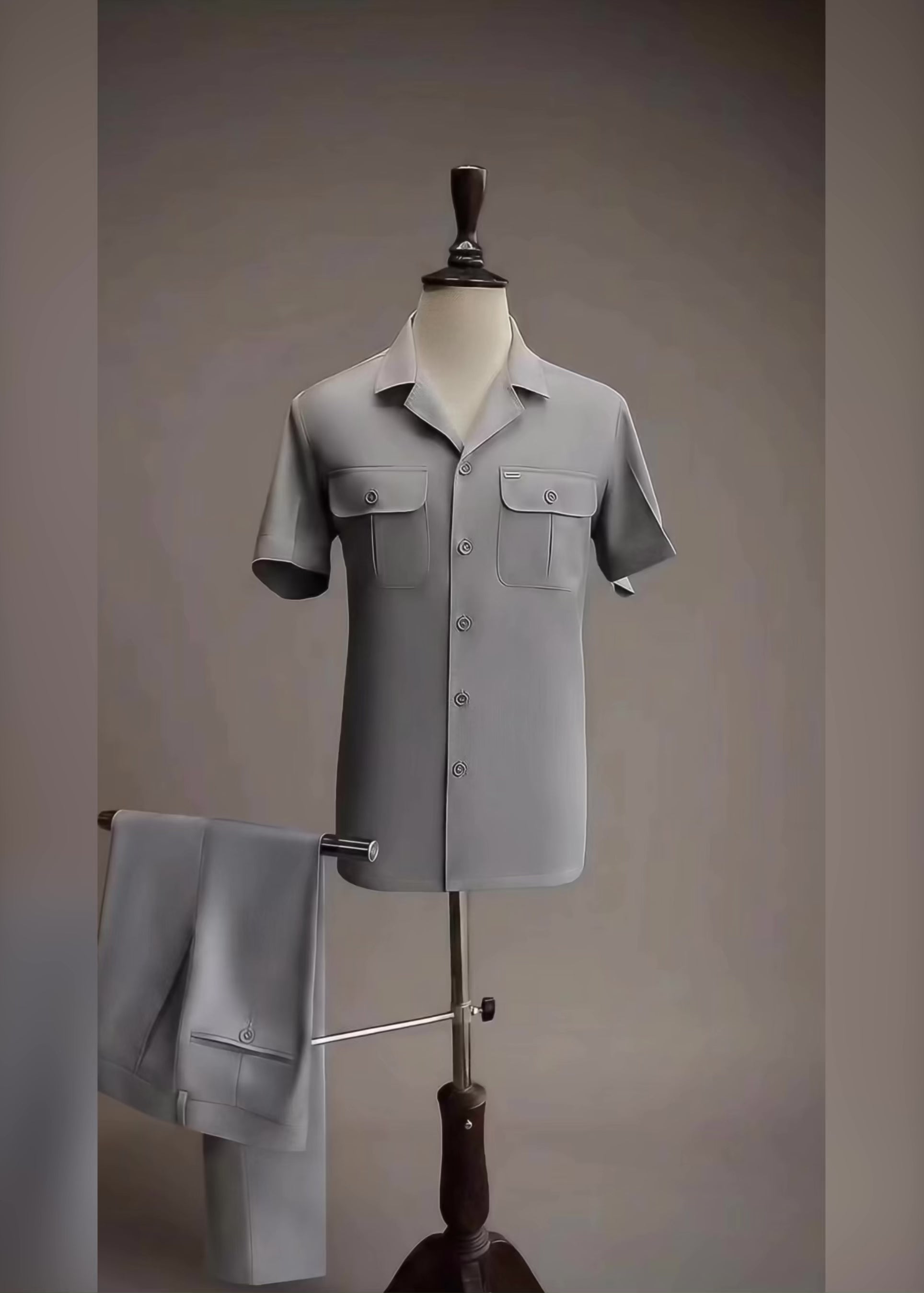 Ash Grey Bespoke Safari Suit