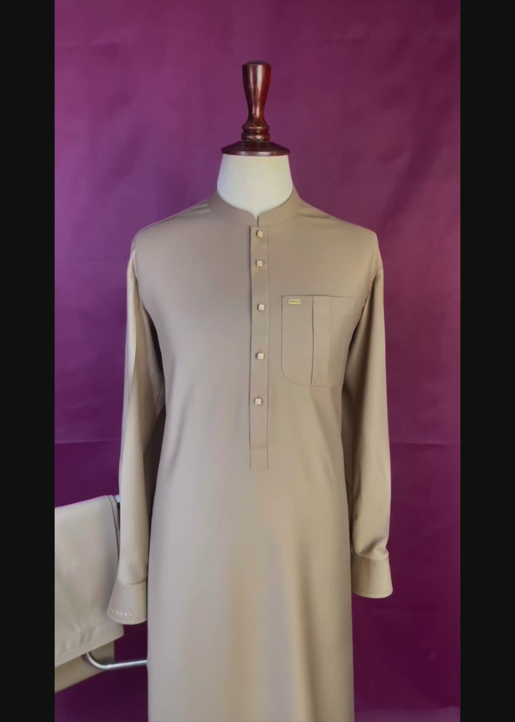 Sandstone Essence Shalwar Kameez In Imported Suiting Fabric (Winter Collection)