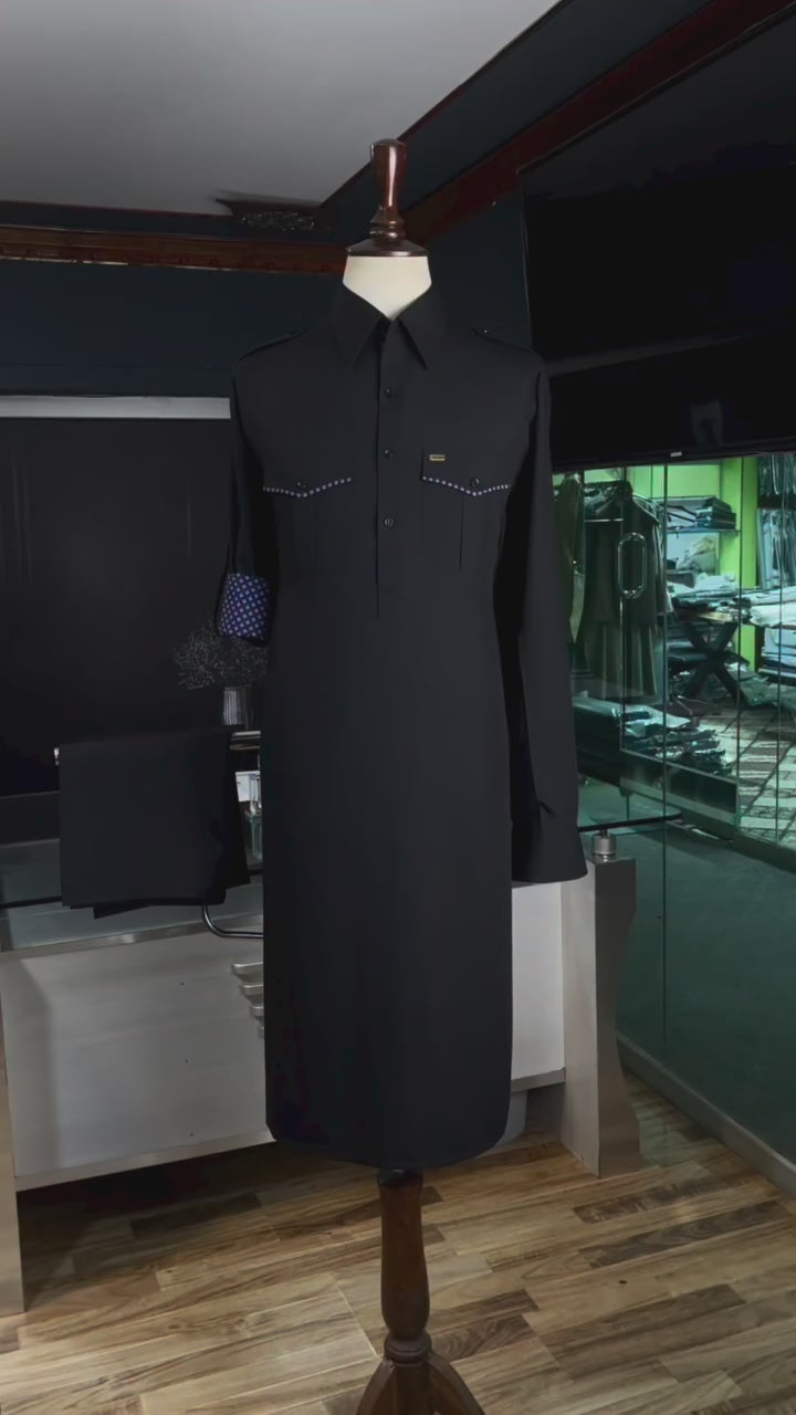 Obsidian Black Shalwar Kameez