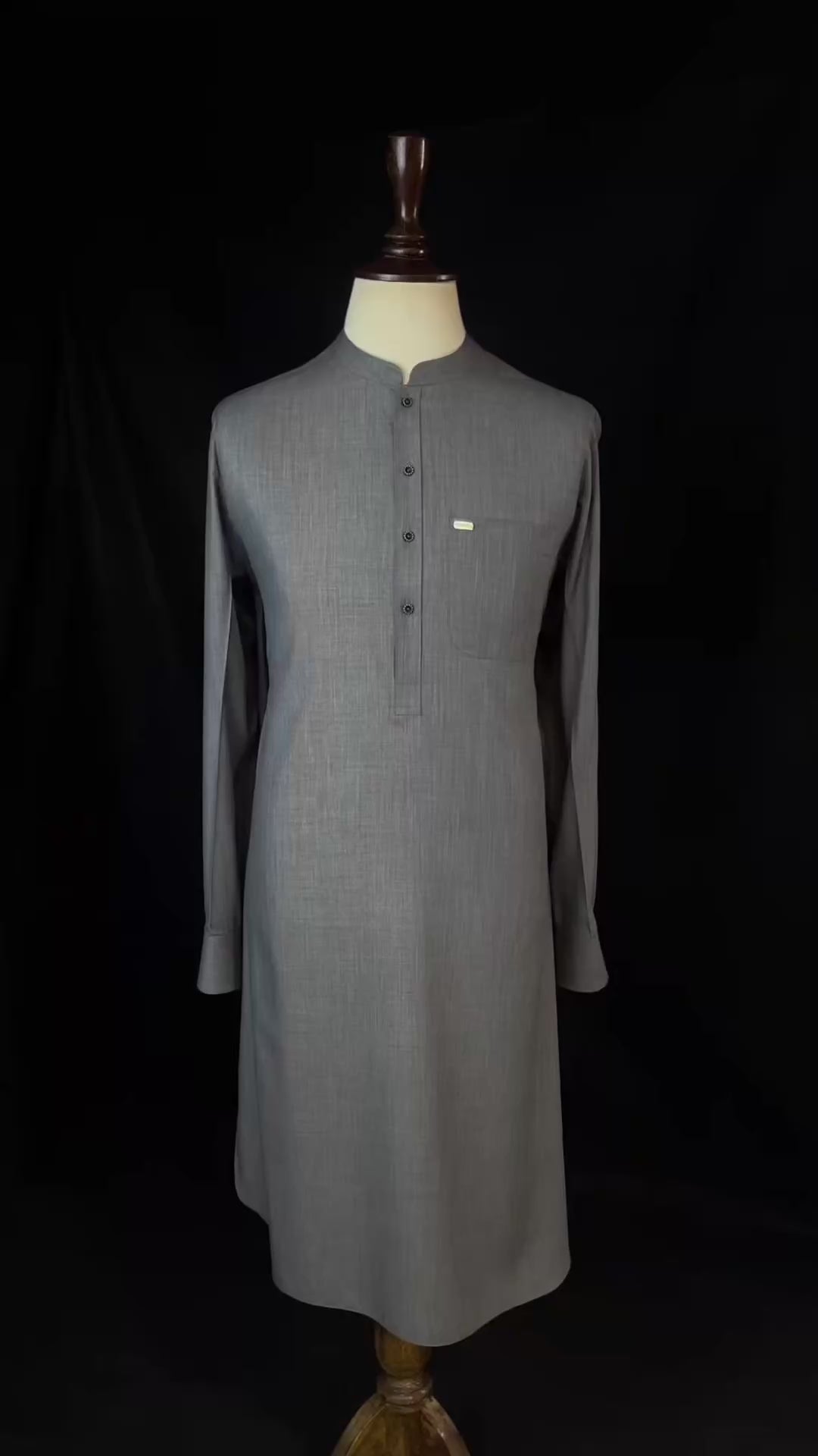 Textured Grey Shalwar Kameez (Wash & Wear)