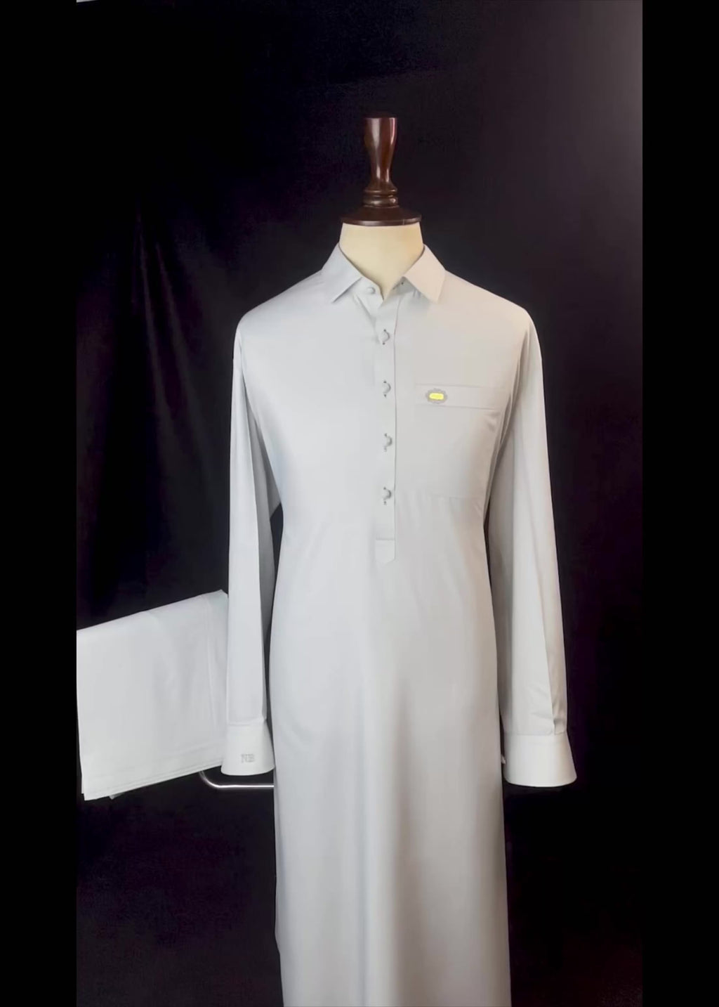 Silver Shalwar Kameez (Wash & Wear)