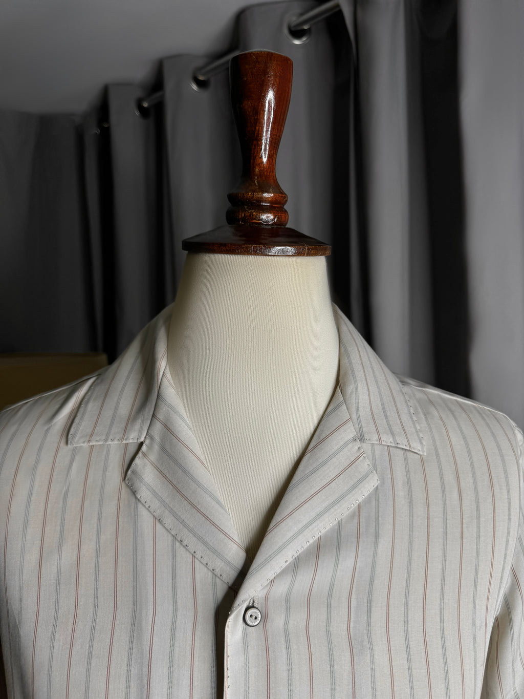 Soft Striped Coat Collar Shirt