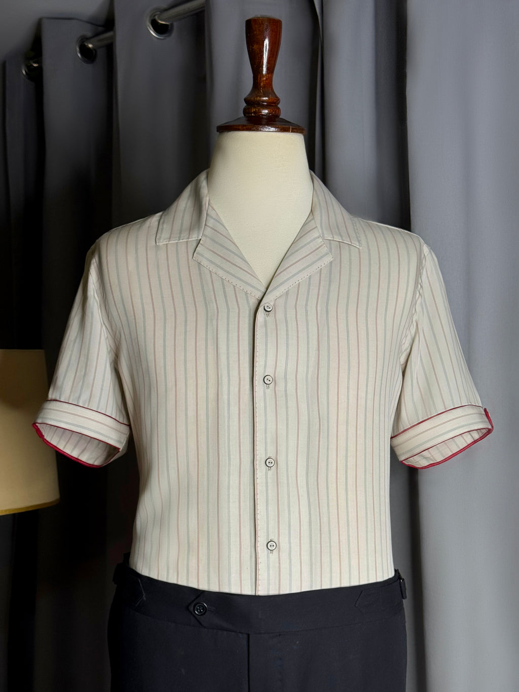 Soft Striped Coat Collar Shirt