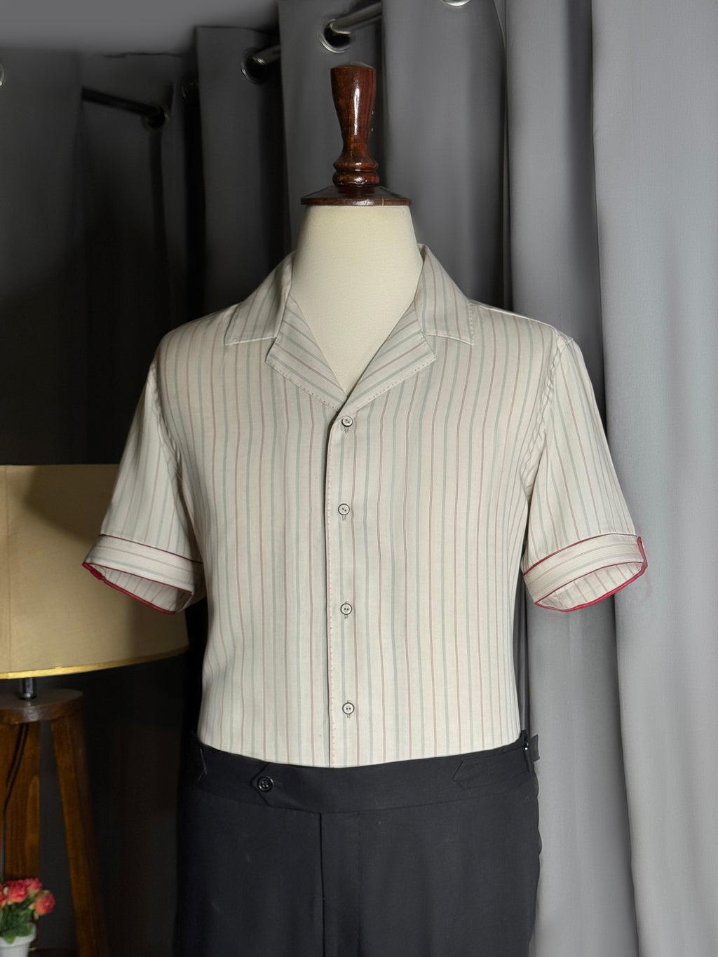 Soft Striped Coat Collar Shirt