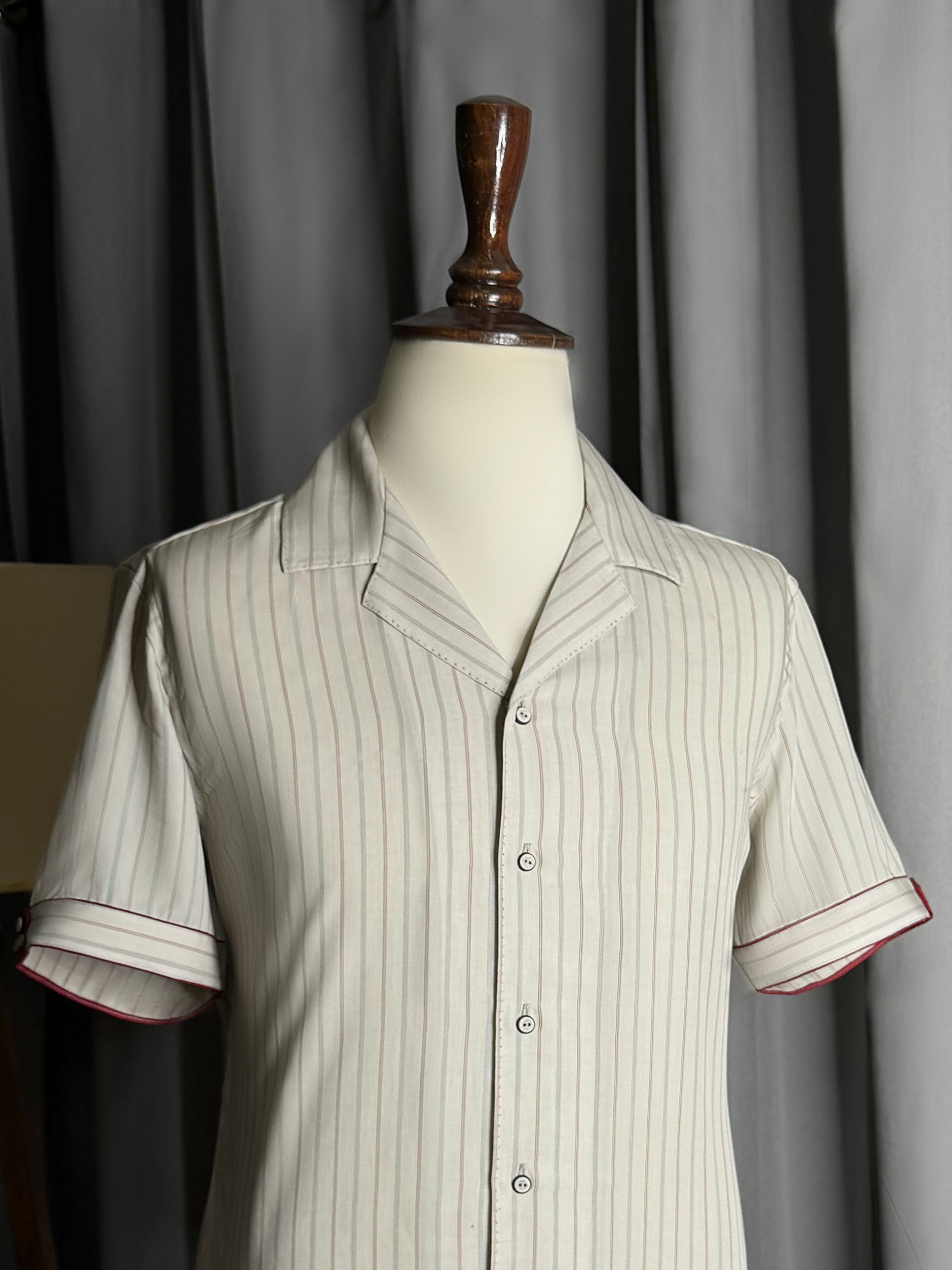 Soft Striped Coat Collar Shirt