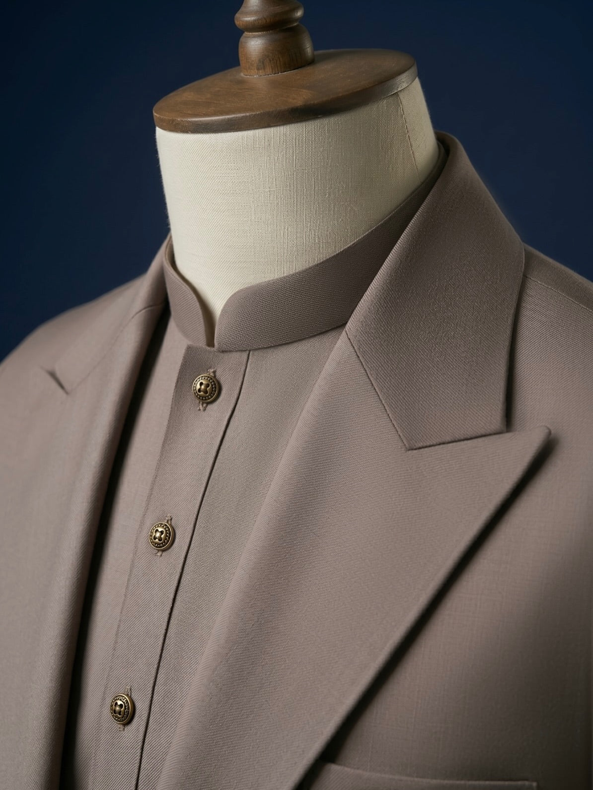 Taupe Grey Shalwar Kameez with Matching Waistcoat