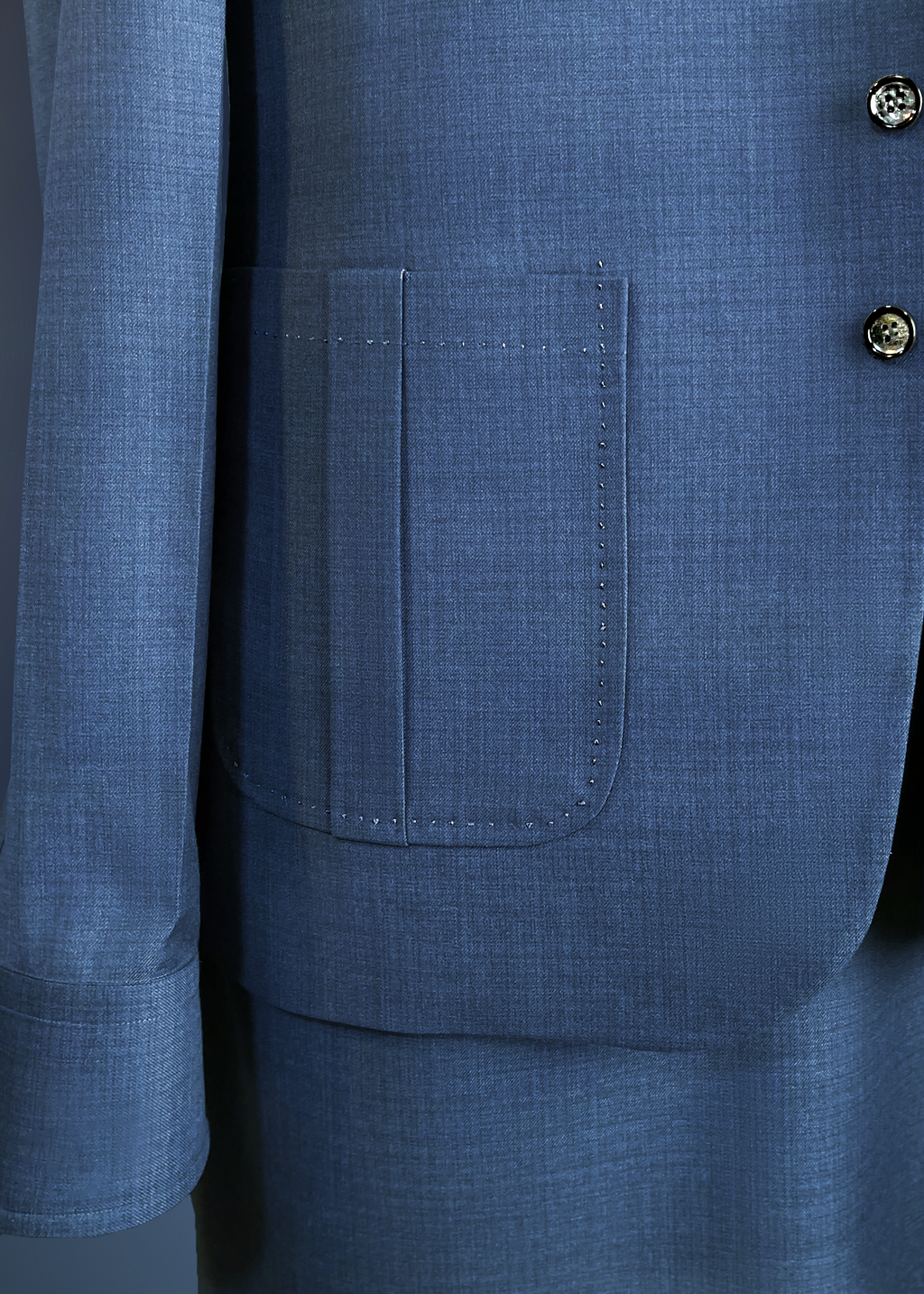 Steel Blue Textured Shalwar Kameez With Matching Waistcoat